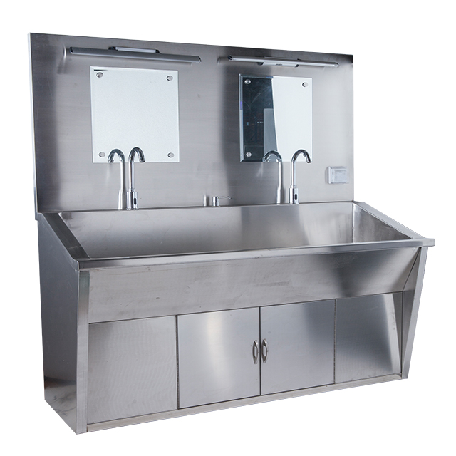 factory price stainless steel hand-washing basin with sensor for hospital medical Medicine Shelf for patient