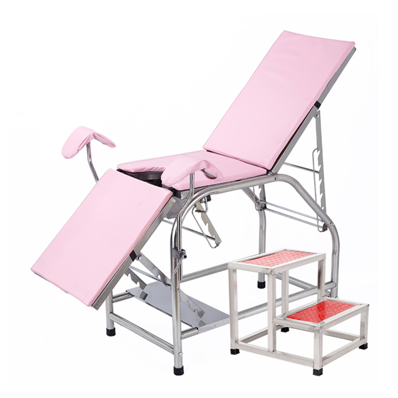 Lit d'examen gynécologique d'équipement hospitalier chaise moderne d'accouchement de gynécologie d'acier inoxydable pour le divan d'examen