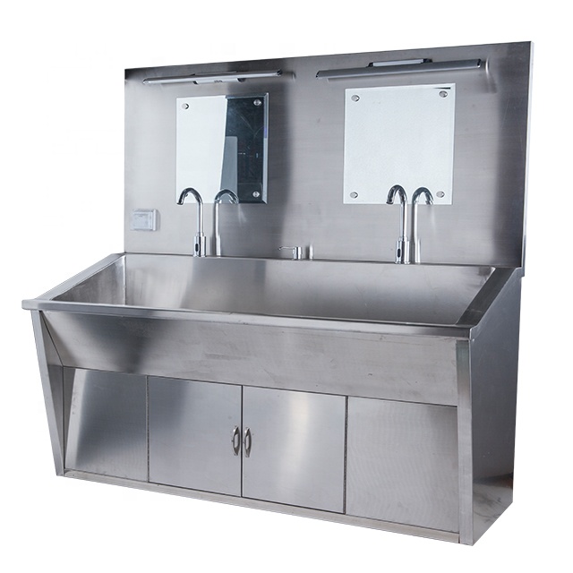 Stainless steel hand-washing basin with sensor