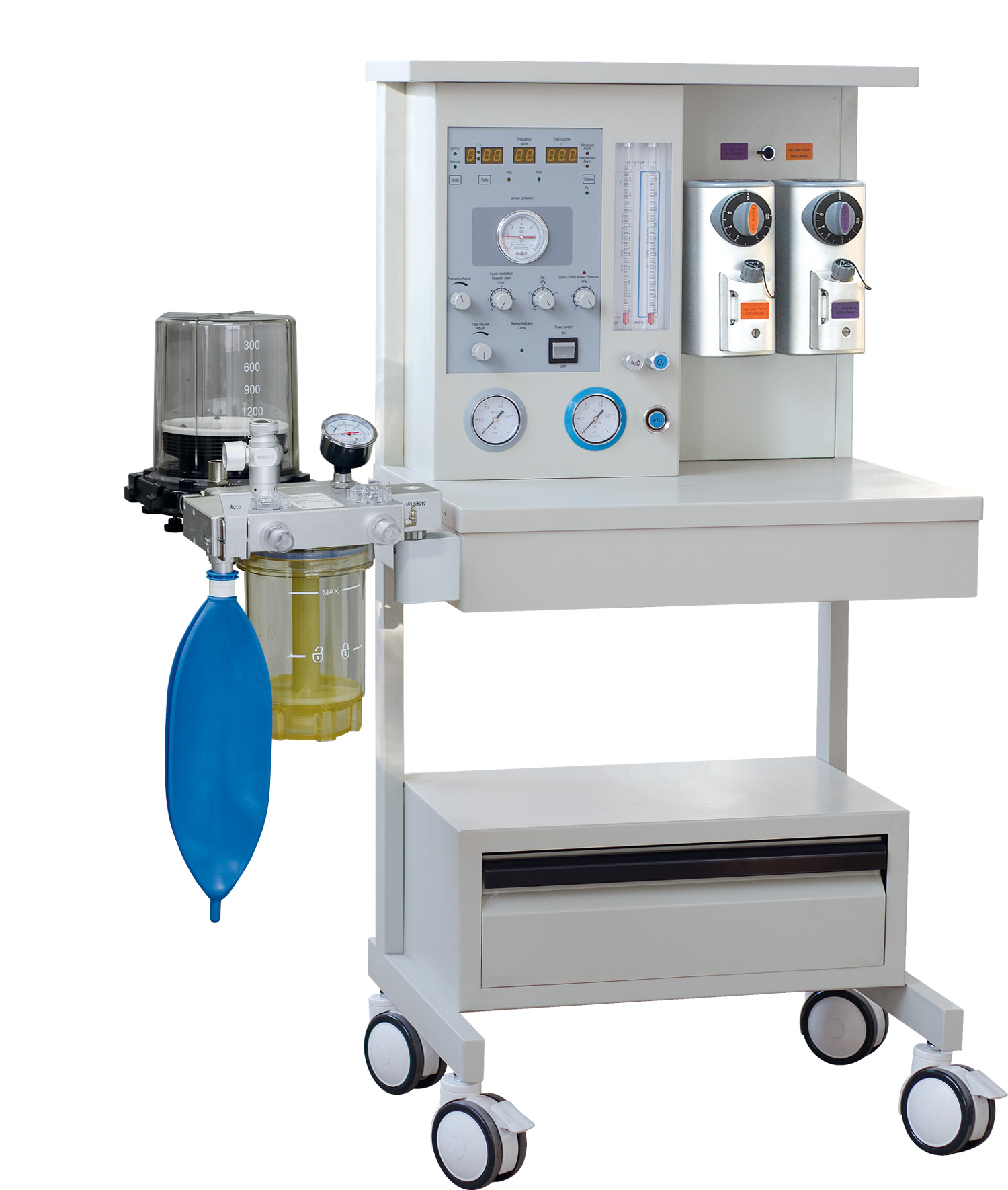 Single Ventilator Mobile Anesthesia Machine Use for Human Treatment