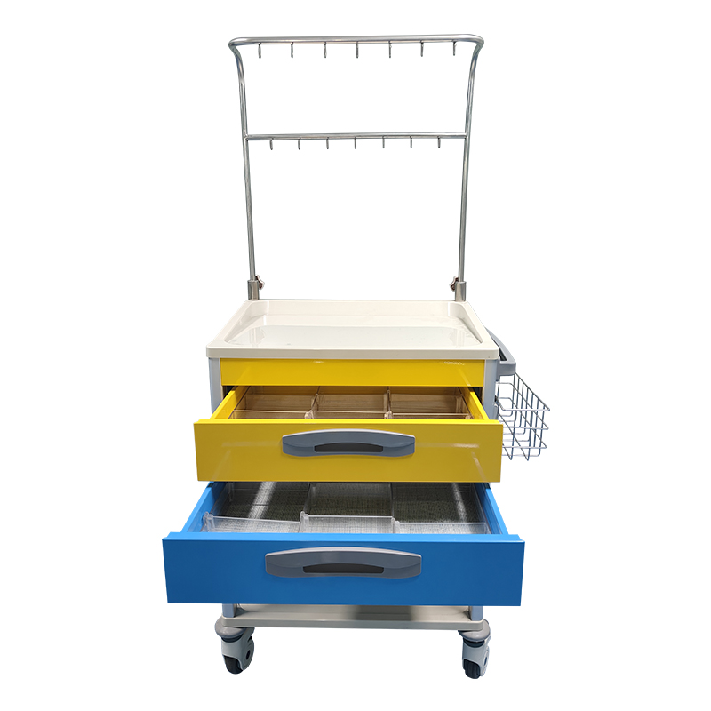 Hot Selling Nursing Abs Medical Trolley Emergency Hospital Cart Dengan Laci