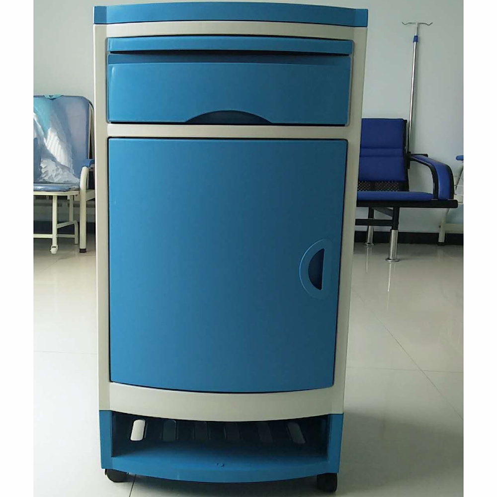 factory medical furniture hospital bedside cabinet table with lockers,ABS Plastic Nursing patient Bed-stand with with Shoe Rack