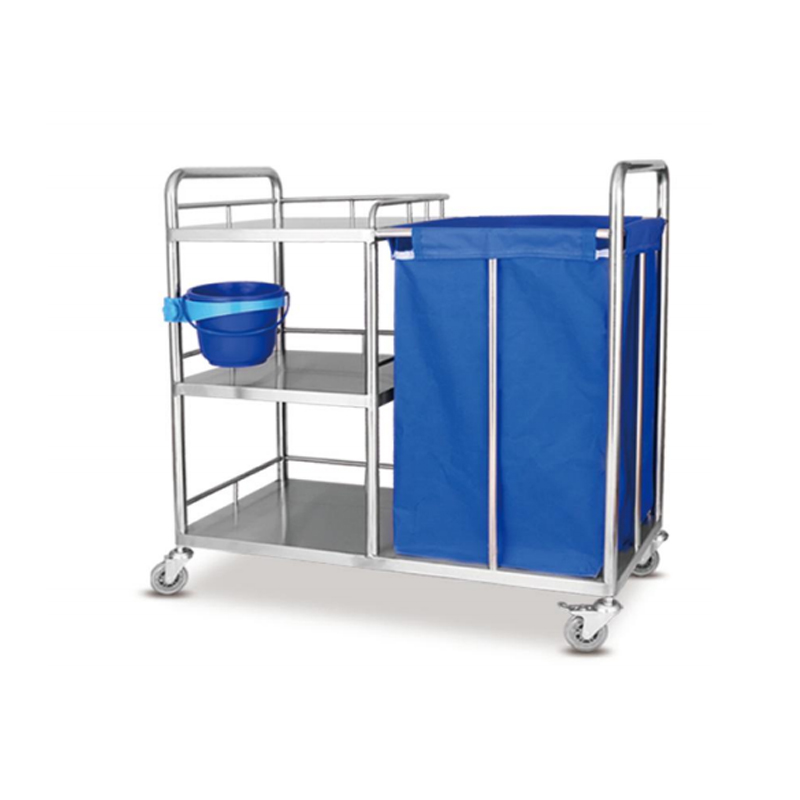 hospital furniture single bin nurse using medical trolley hospital linen cart for sale