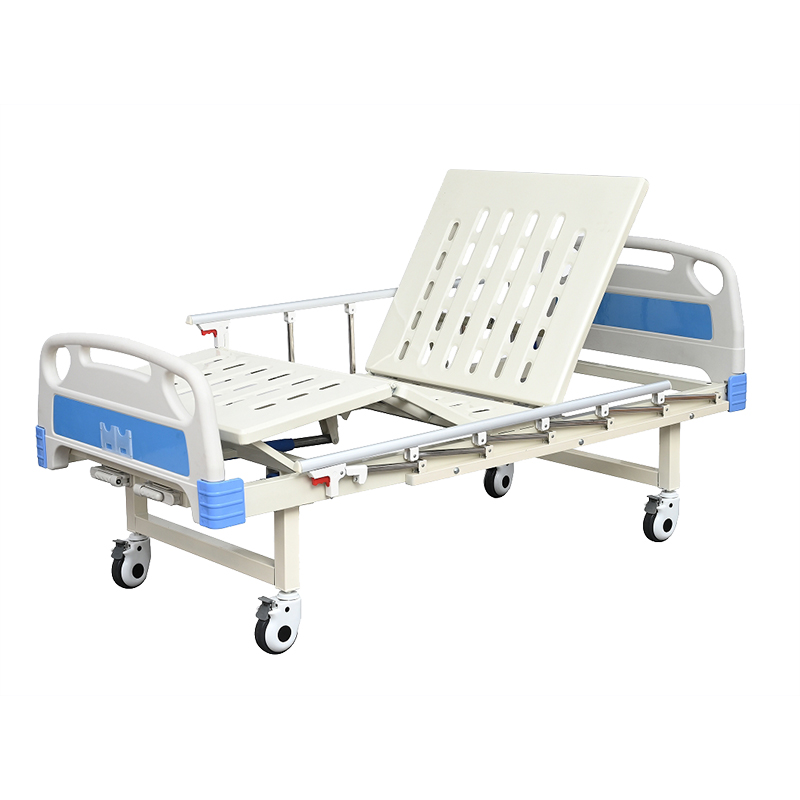 China hospital bed Manufacturer one crank  manual Bed With ABS Bed Head