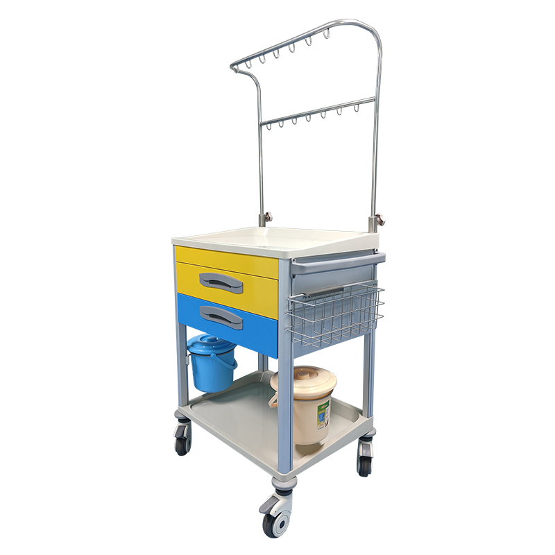 Hospital medical trolley crash patient emergency medical cart ABS medical equipment trolley with drawers for hospital