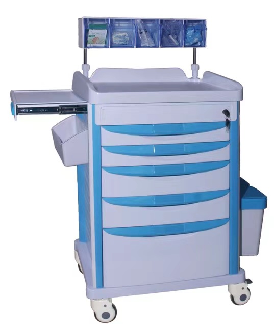 Clinical Medical Treatment Instrument Anesthesia Dressing Trolley Mayo Table,hospital Abs Surgical Emergency Crash Cart