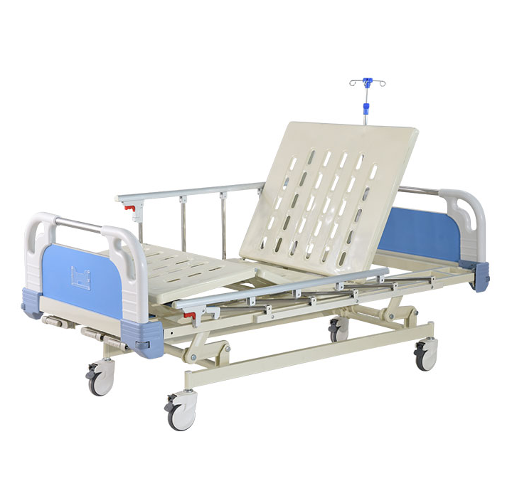 China Manufacture 3 Cranks Foldaway Hospital Equipment Sickroom Bed Manual Three Function Nursing Bed