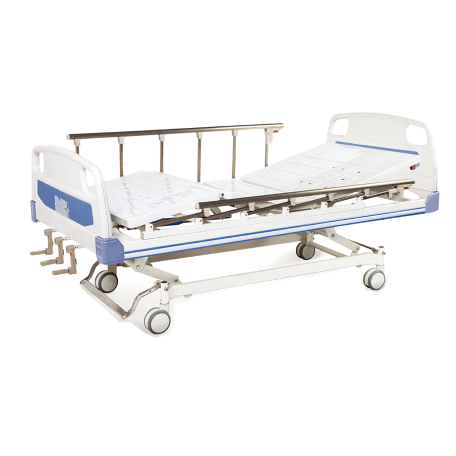 Medical 3 Crank Manual Hospital Bed ABS Material High Quality