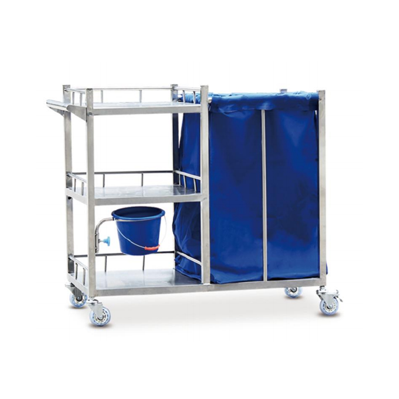 Medical Blue/Yellow Color Single Bins Hospital Linen Dirty Carts and Trolleys Pedal Type