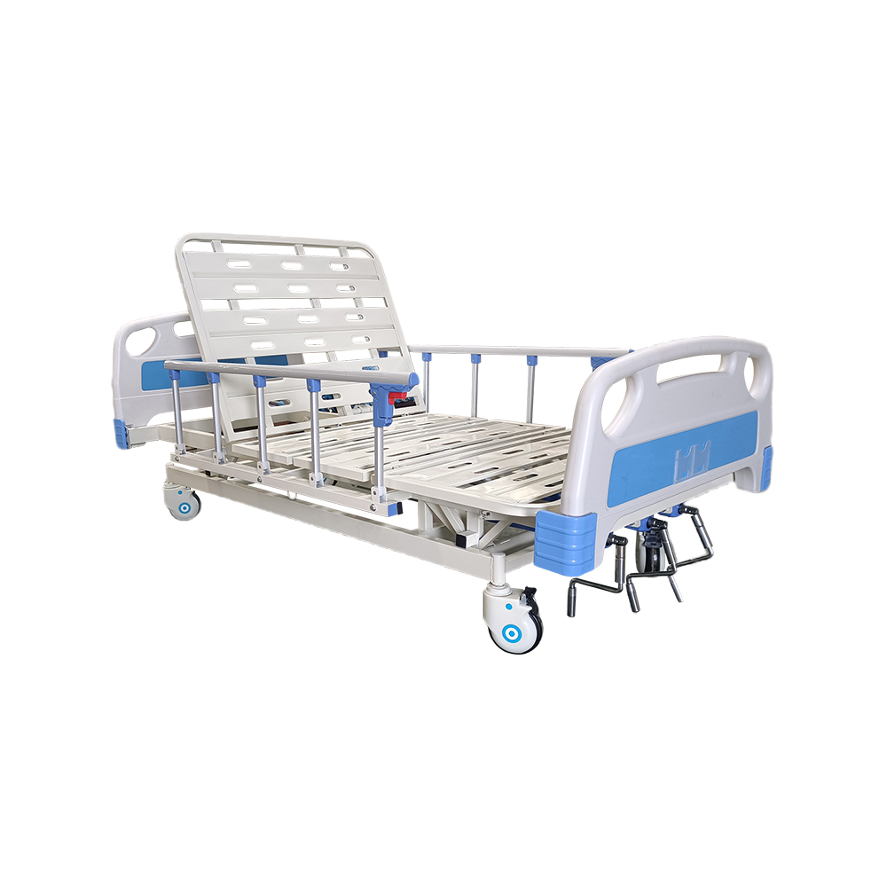 Pabrik 3 Fungsi Tempat Tidur Pasien ICU Adjustable Steel 3 Crank Manual Harga Tempat Tidur Rumah Sakit Medis