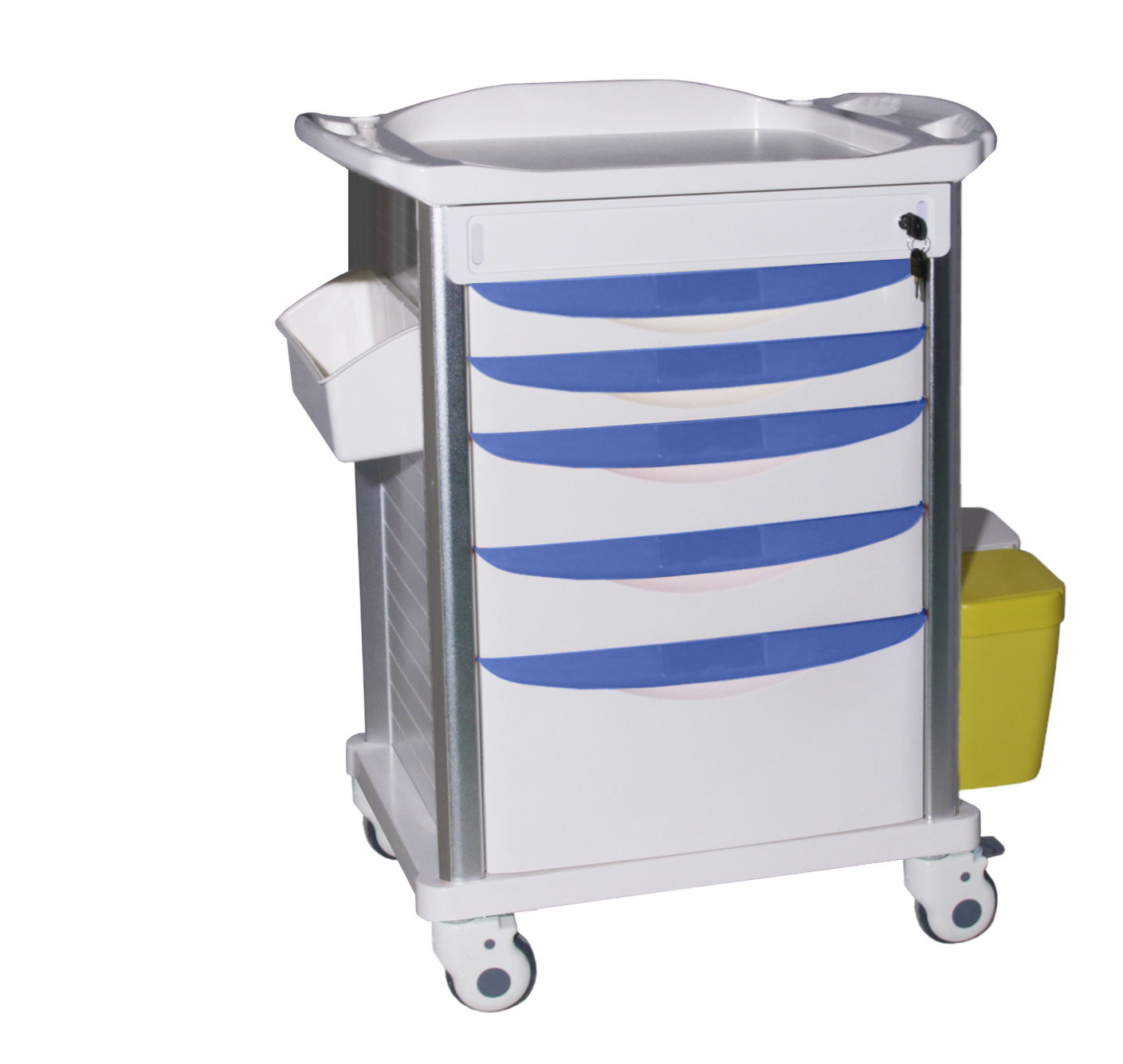 Flower Medical Medicine Trolley Cart Medical Hospital Furniture Abs Emergency Medical Trolley for Hospital Clinic