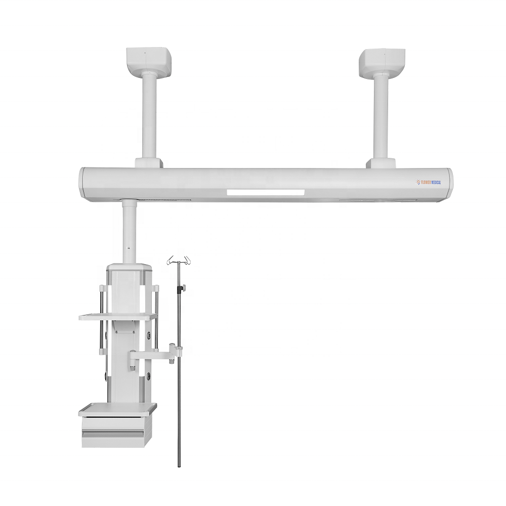 ICU Single Arm Medical Hospital Ceiling Mounted Bridge Fixed Rotary Medical Gas ICU Surgical Pendants