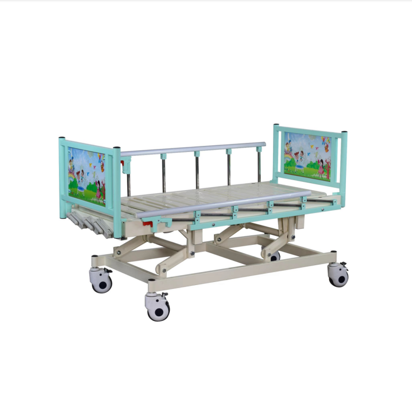 Mobile Hospital Furniture Medical 3 Cranks Children Pediatric Kids Nursing Bed