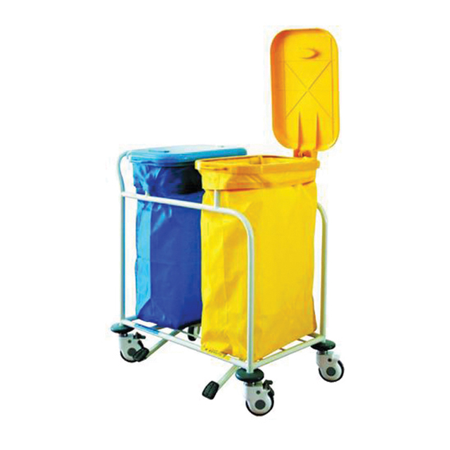 Hospital Funiture Stainless Steel Waste Collecting Trolley