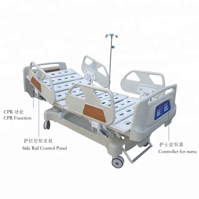 CE Approved Five Functions Electric Medical Hospital Bed ICU Bed