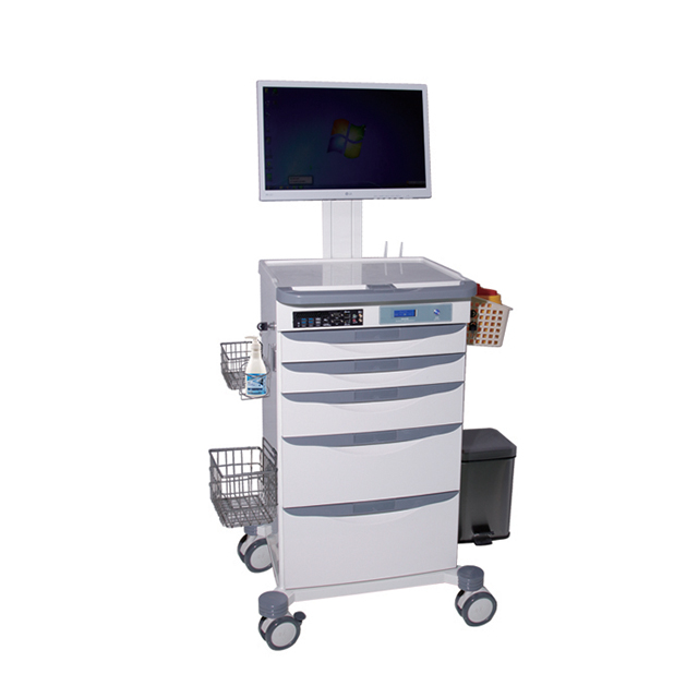 Hospital Furniture ABS material wireless nursing trolley