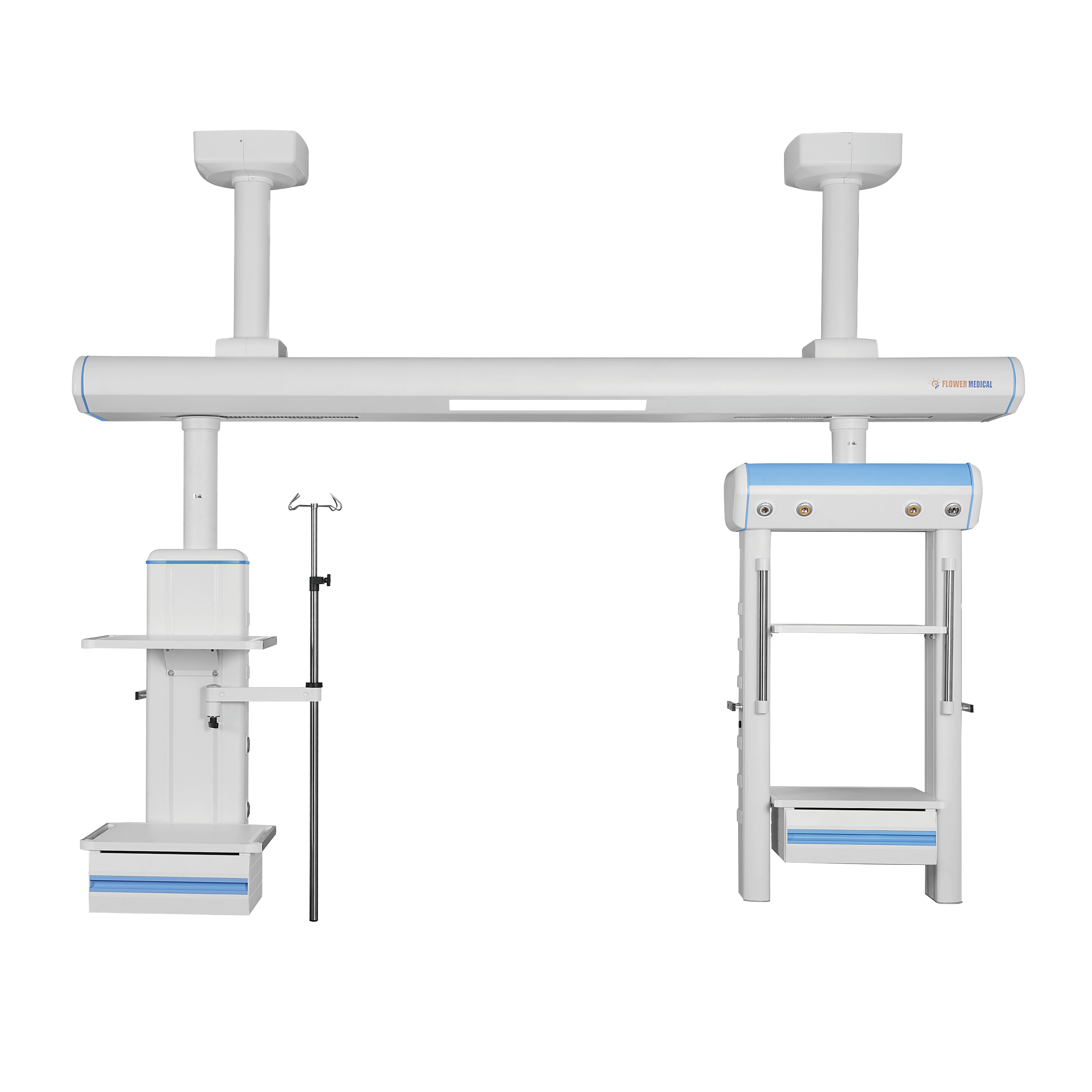 Gran cantidad de suministro de gas hospitalario UCI Médico Techo Montado Suspensión quirúrgica Puente de lujo Colgante