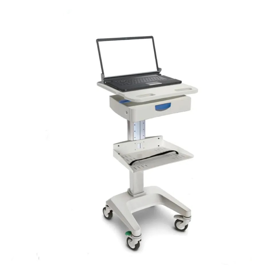 Manufacturer Hospital Furniture Mobile  Nursing Trolley With Computer