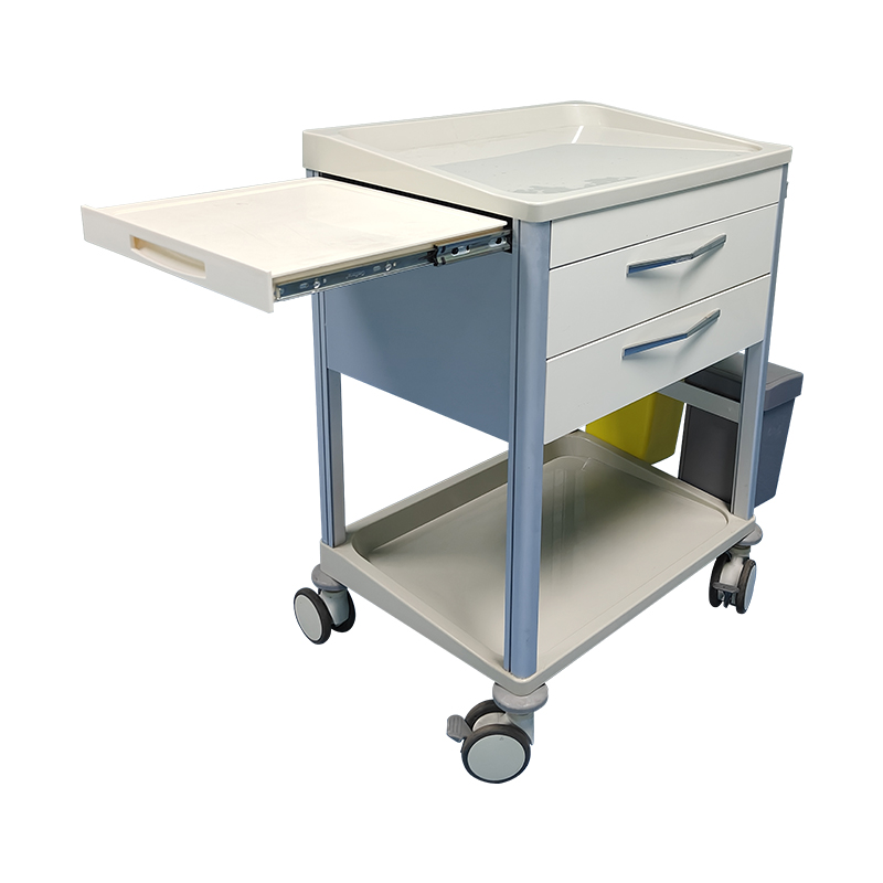Multi-function Cart Hospital Emergency Trolley ABS Medication Trolley with Wheel