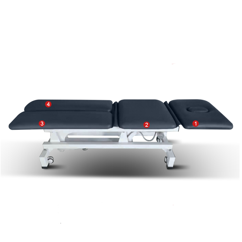 mesa de tratamiento eléctrico mesa de fisioterapia portátil mesa médica silla de hospital cama de tracción eléctrica de 4 secciones