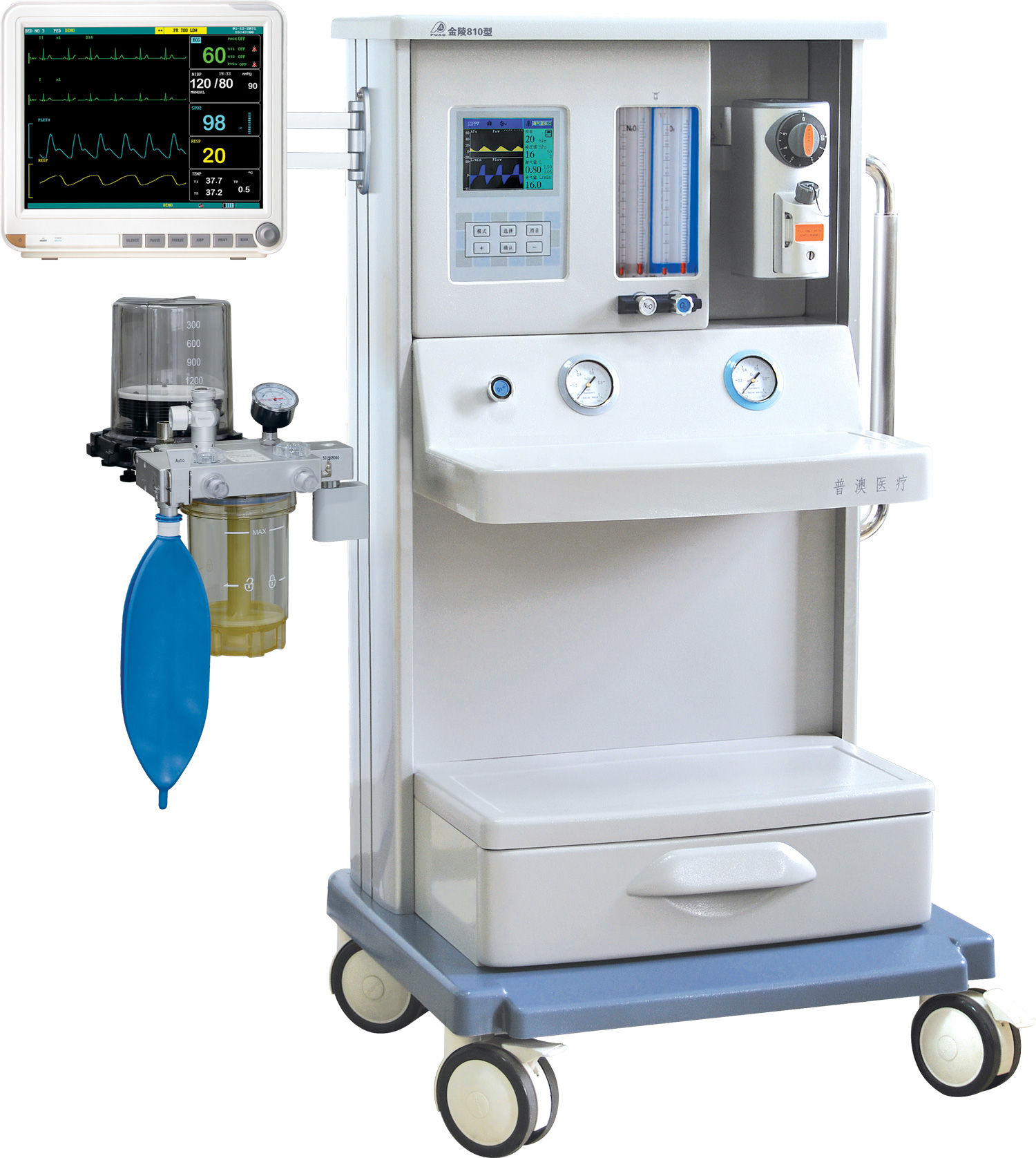 Stable Working Portable Single and Double Vaporizer  Anesthesia Machine Use for Hospital