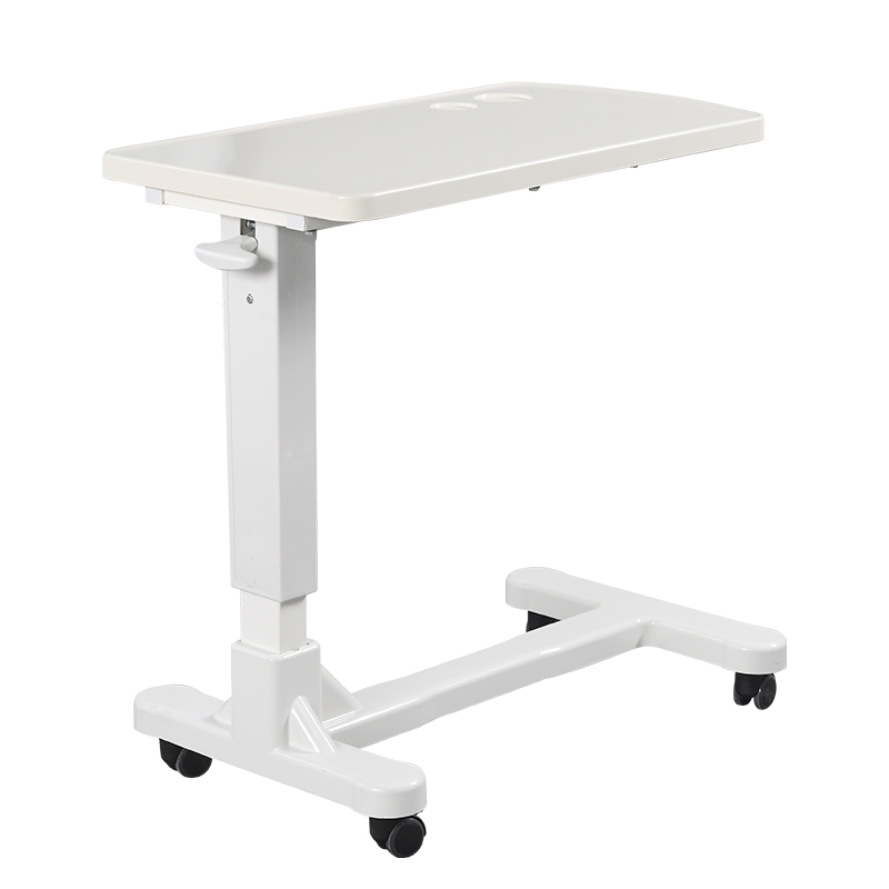 High Quality Adjustable Mobile Laptop Cart Medical Nursing Hospital Furniture Patient Eat Dining Desk Bed Table
