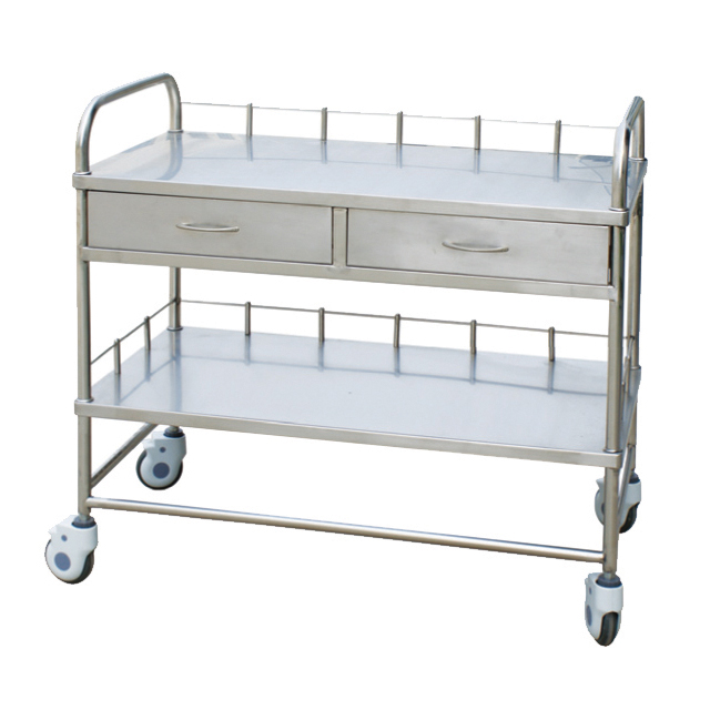 factory price Stainless Steel Trolley For Sending Medicine for hospital doctor nurse patient medical trolly