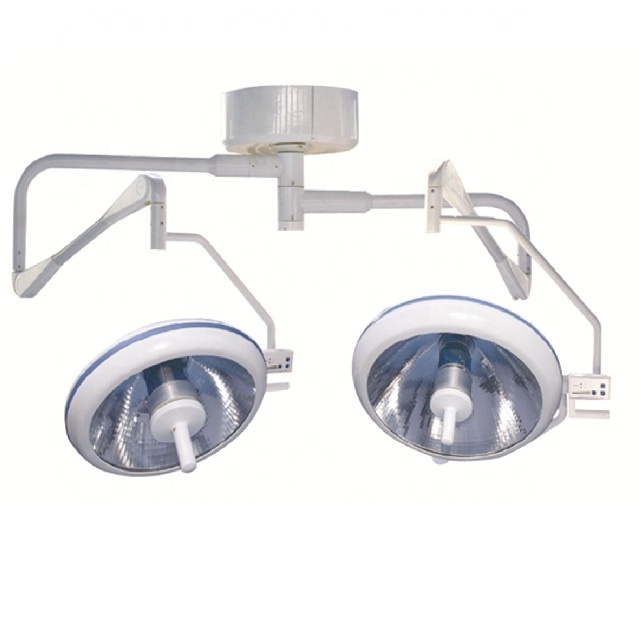 Lampe opératoire sans ombre à lumière halogène montée au plafond à double dôme pour salle d'opération hospitalière OT