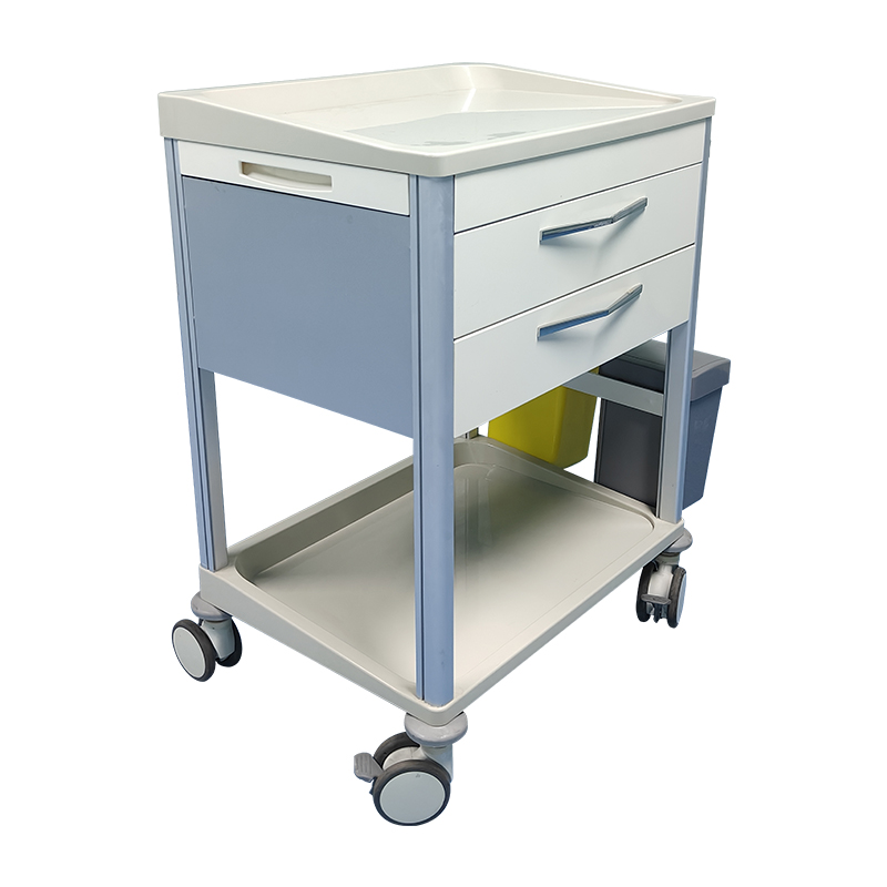Multi-function Cart Hospital Emergency Trolley ABS Medication Trolley with Wheel