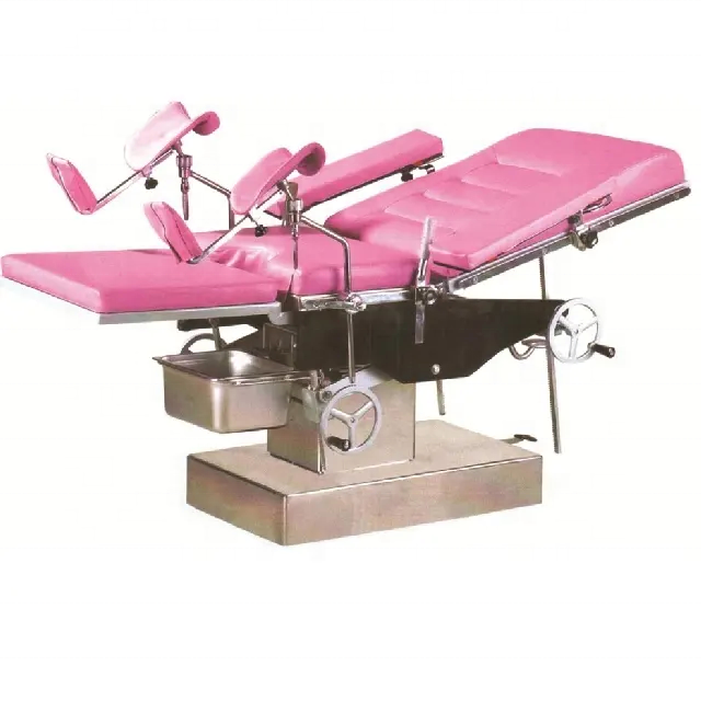 Pink Surgical Manual Obstetric Delivery Table Operating Table Gynecology Operation Bed